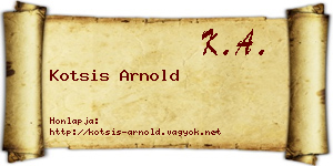 Kotsis Arnold névjegykártya